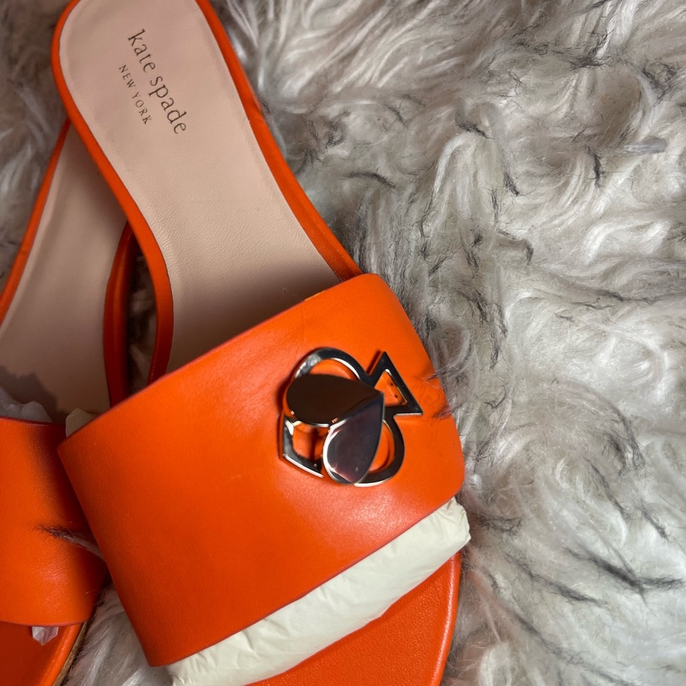 Kate Spade Ferry Juicy Orange Sandals - Picture 2 of 6